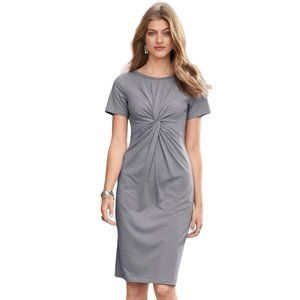 Sundance Journeys Joy Front Knot Dress Womens XL Gray Short Sleeve Cotton Blend